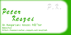 peter keszei business card